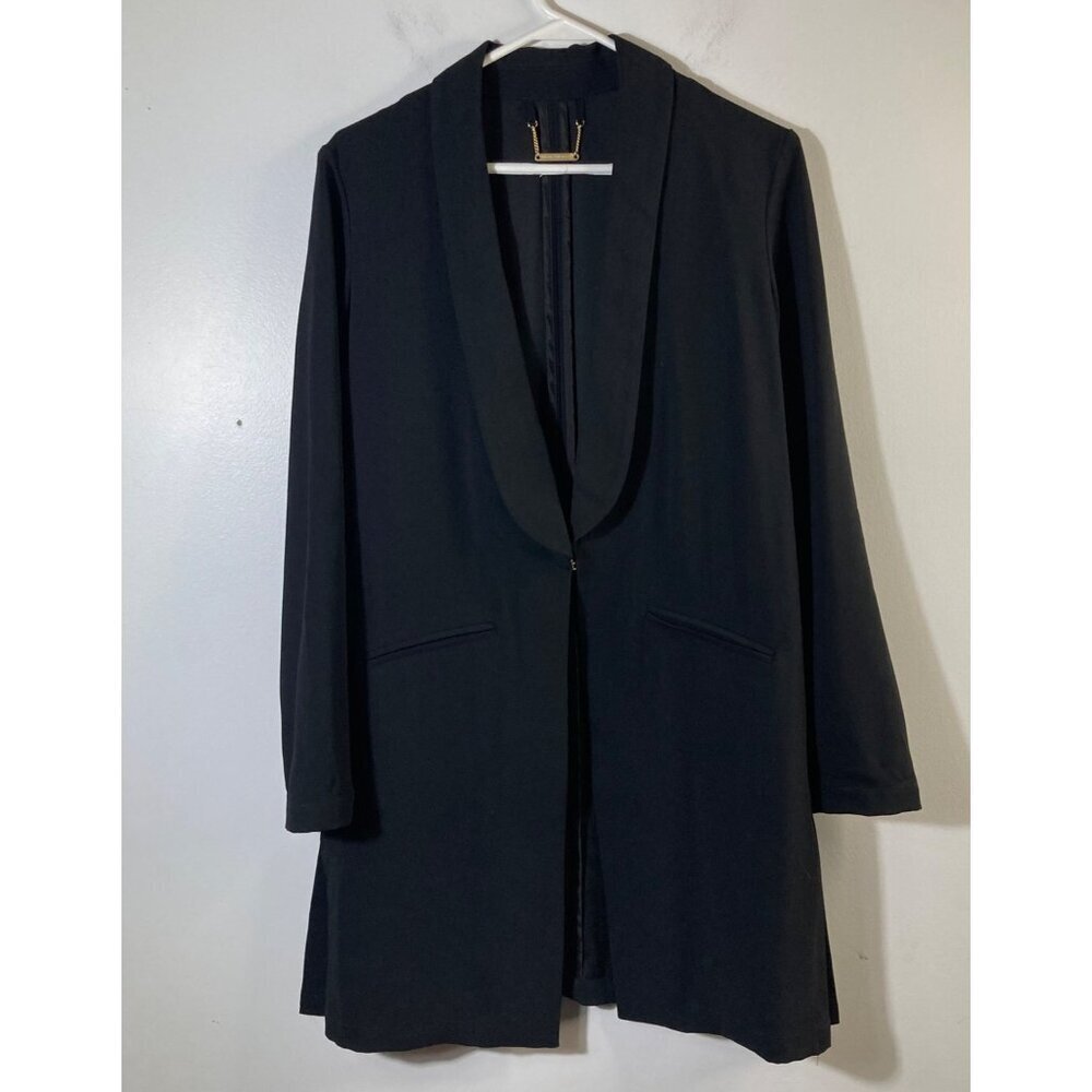Womens Trinaโ Turk Long Line Collared Jacket Black 4 Cut 8197 Style 18R403